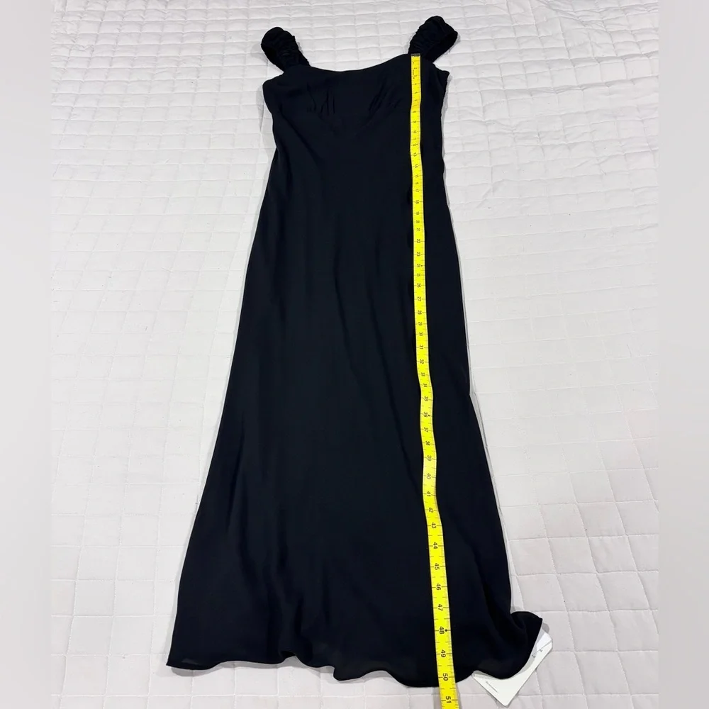 NWT Abercrombie & Fitch Black Chiffon Empire Waist Maxi Dress Medium Bridgerton